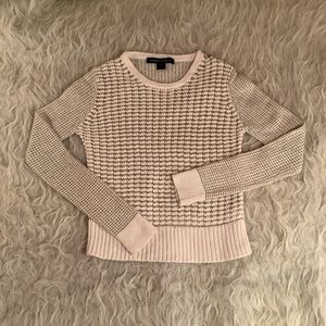 French Connection Metallic Gold And Cream Sweater